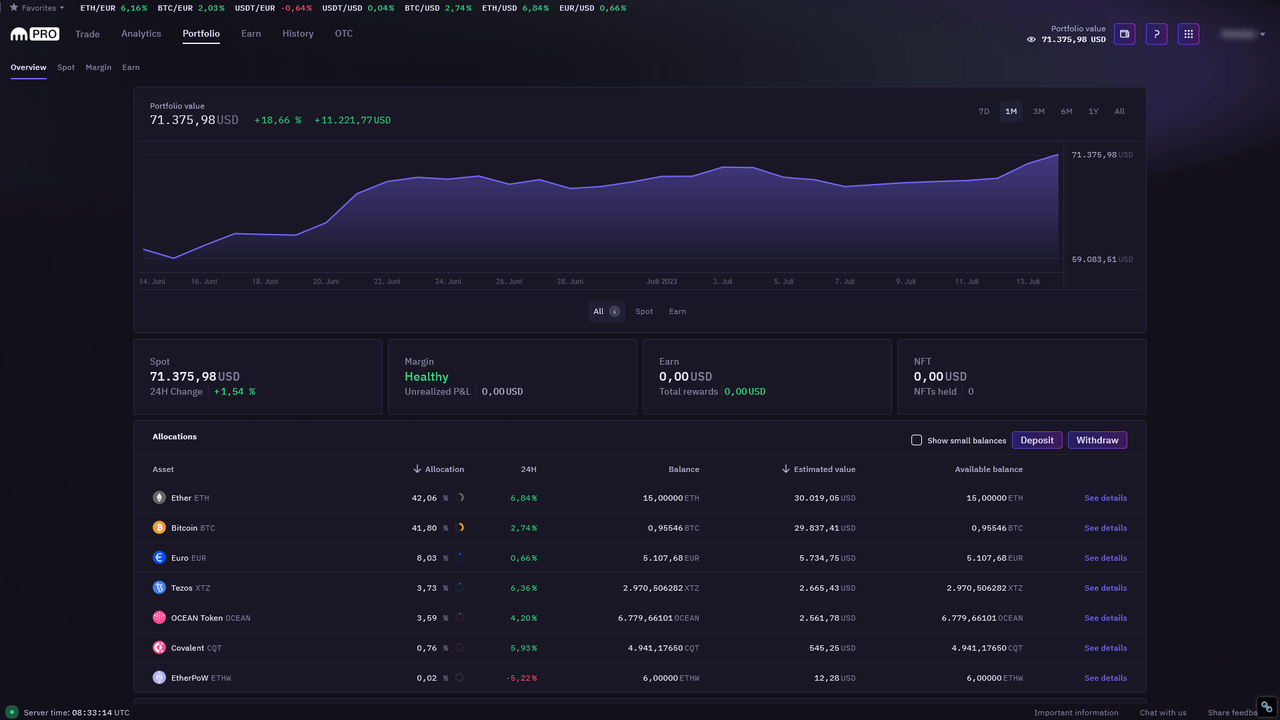 Kraken Pro Dashboard