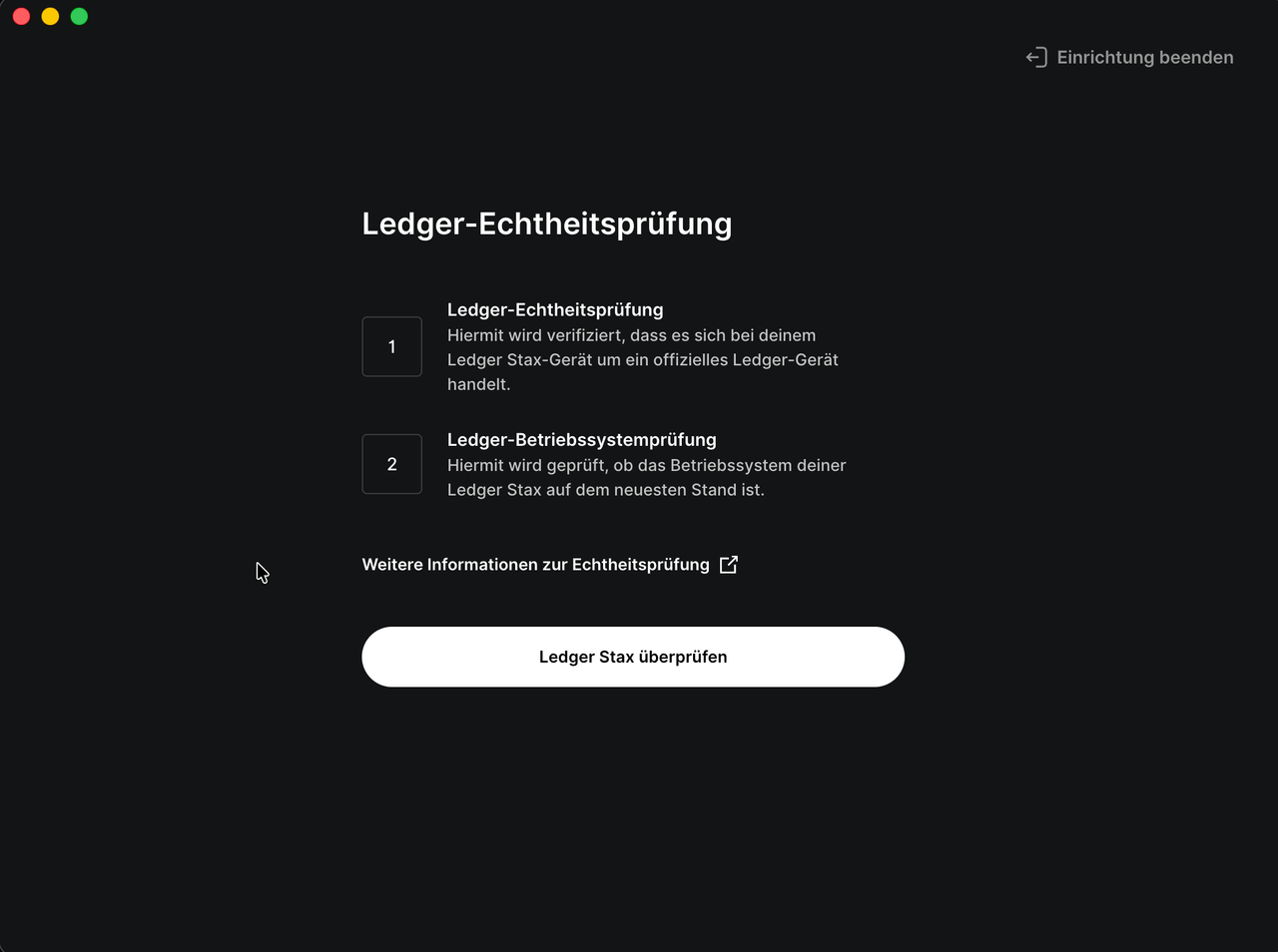 Ledger Echtzeitprüfung