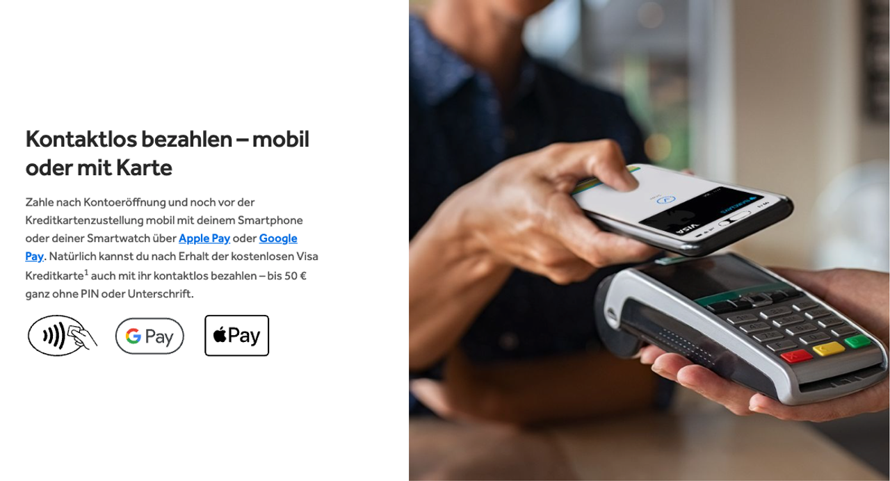 Mit der Barclays Card kontaktlos am terminal bezahlen