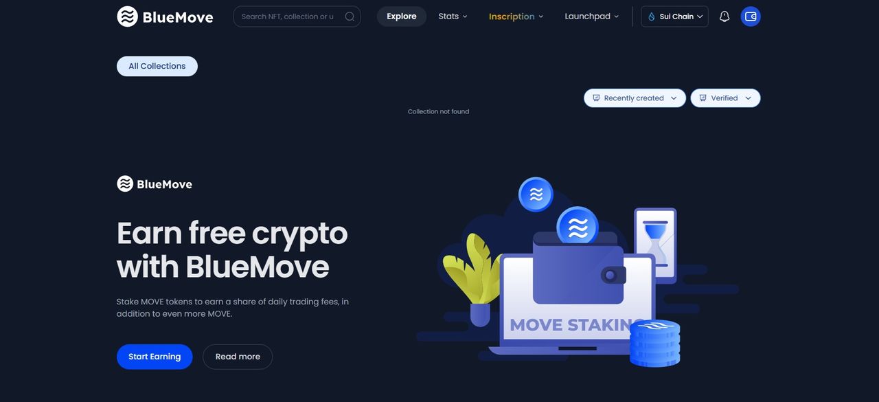 BlueMove NFT-Marktplatz SUI
