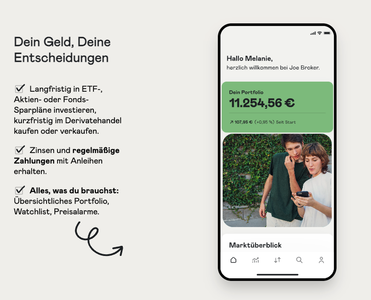 Hier siehst du einen Screenshot zur Joe Broker App