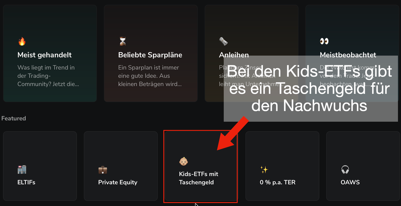 Kids-ETFs bei Scalable