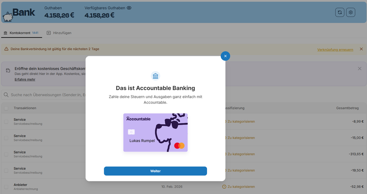 Kontoeröffnung bei Accountable