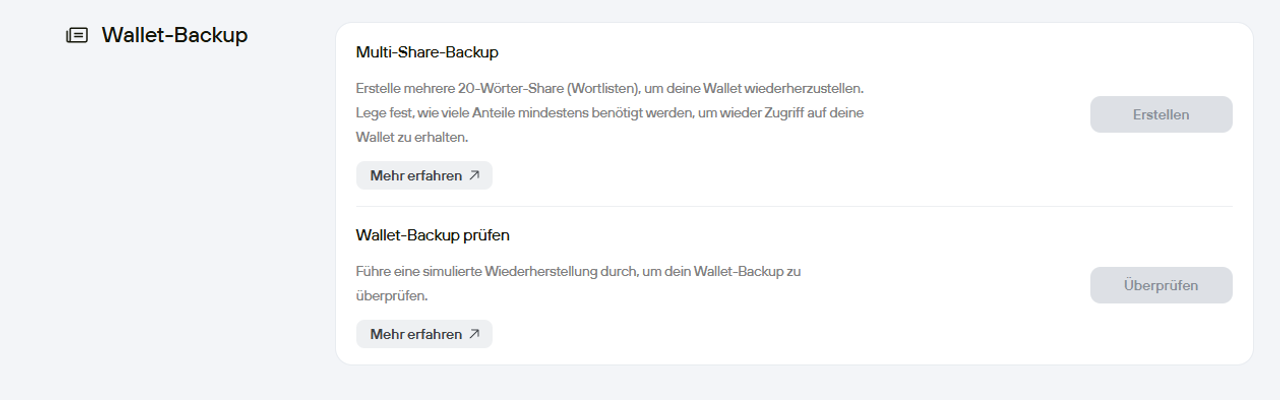 Mit dieser Funktion kannst du testen, ob deine Seed auch wirklich funktioniert