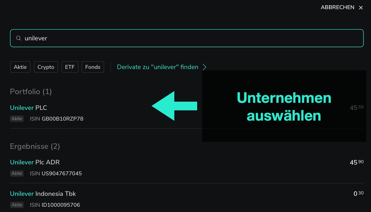 So wählst du deine Aktie bei Scalable Capital aus
