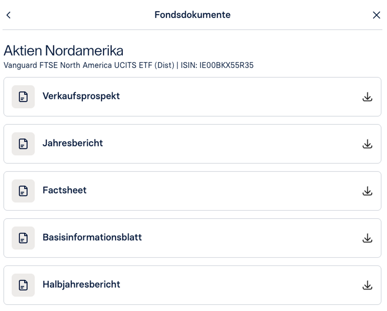 Details und Dokumente zu den ETFs im Raisin Kinderdepot