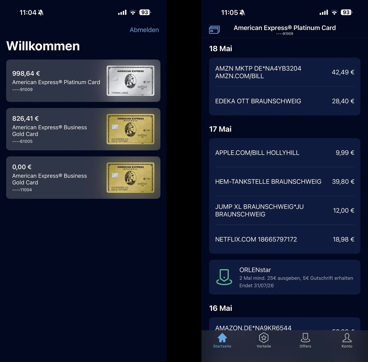 Über die Amex-App siehst du jede Zahlung in Echtzeit und verwaltest deine Karte komplett mobil.