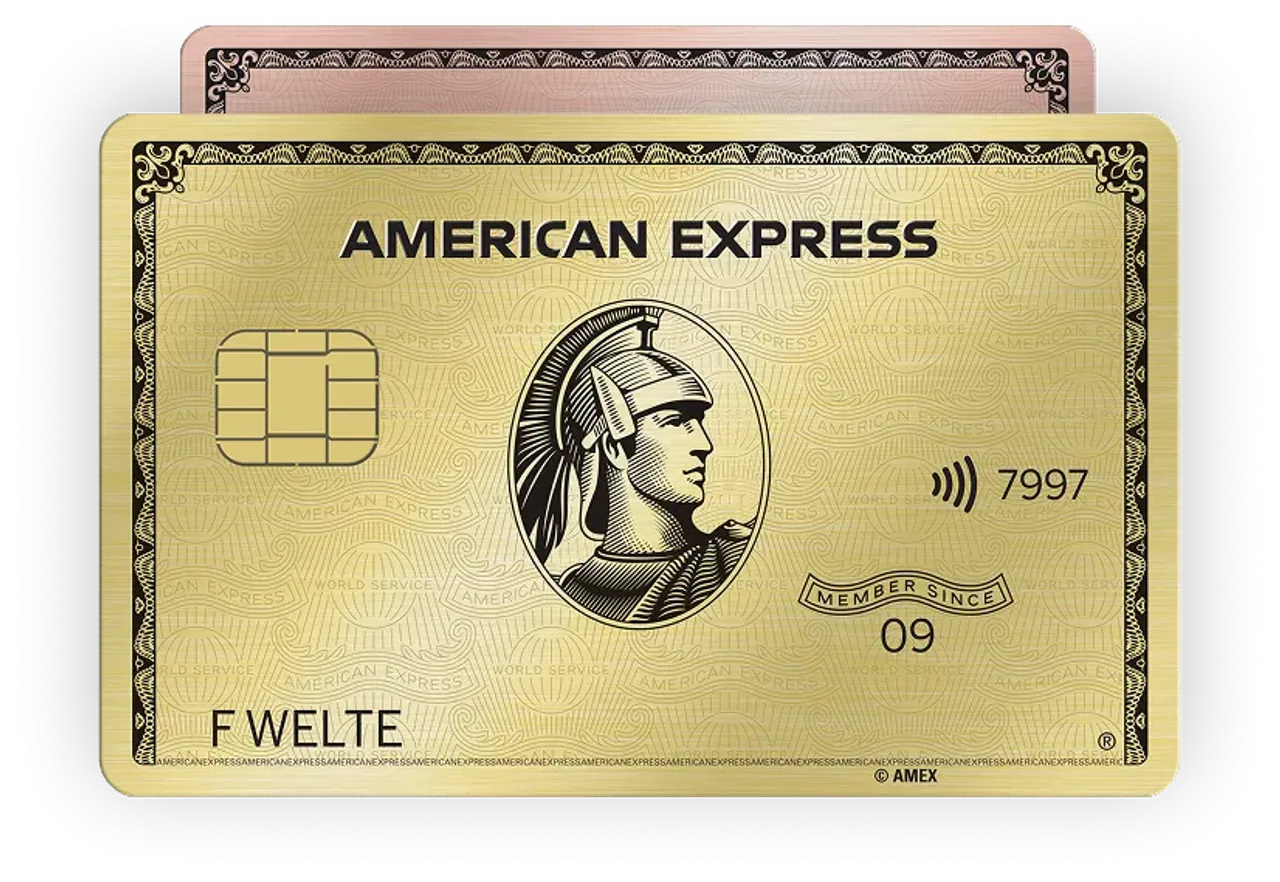 American Express Gold Card und Rose Card aus Metall