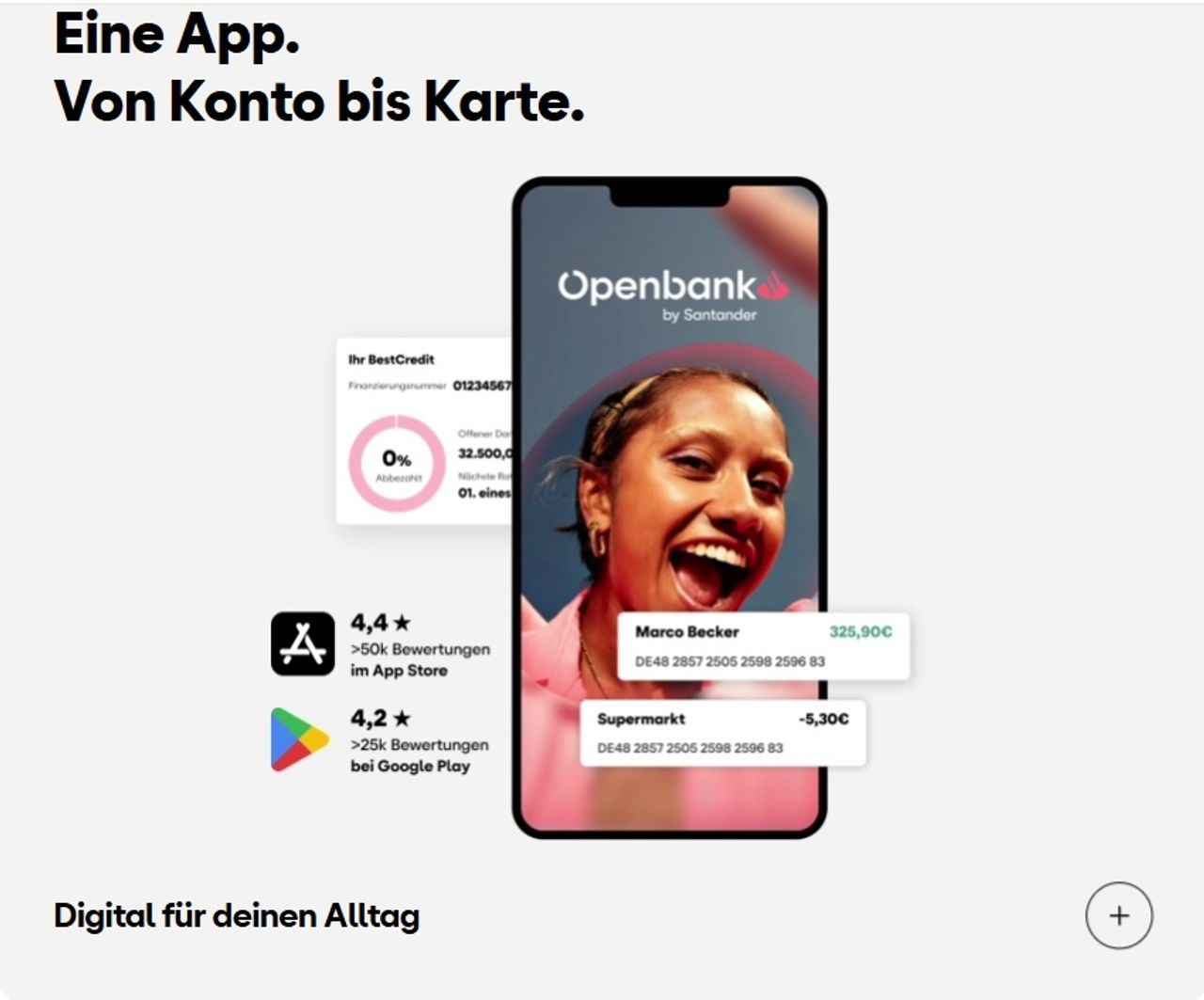 Die Banking-App von Openbank
