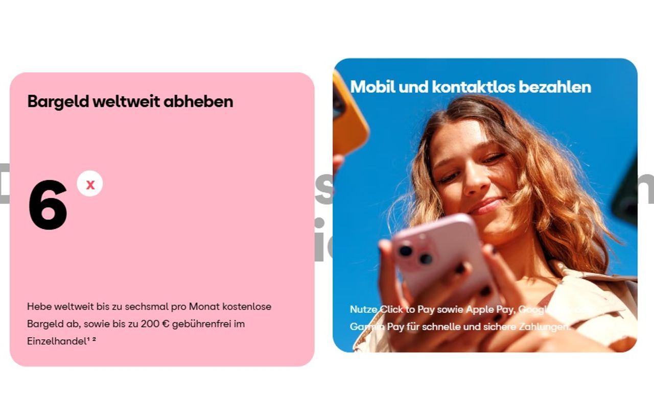 Bis zu 6-mal pro Monat kostenlos abheben