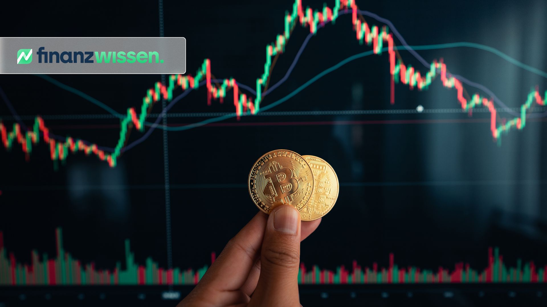 Bitcoin Münze vor Chart