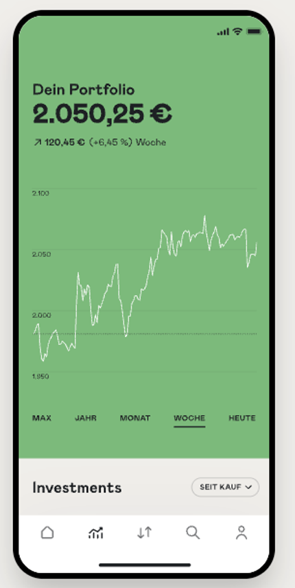 Das ist die Portfolioübersicht der Joe Broker App