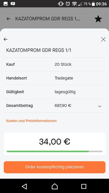Order final kostenpflichtig bestätigen