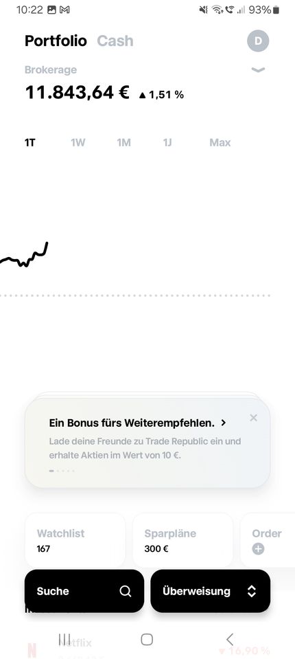 Depotübersicht in der TR App