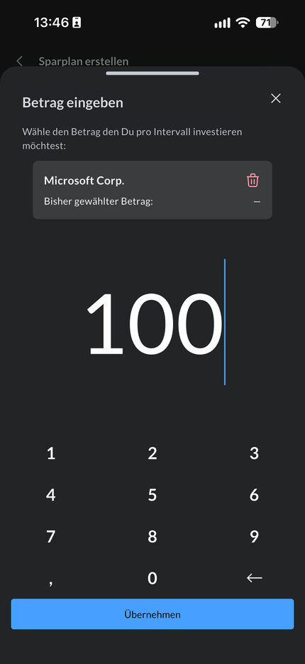 Sparrate in der Finanzen.net ZERO App festlegen
