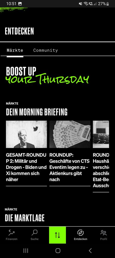 Morning Briefing mit News in der Smartbroker App