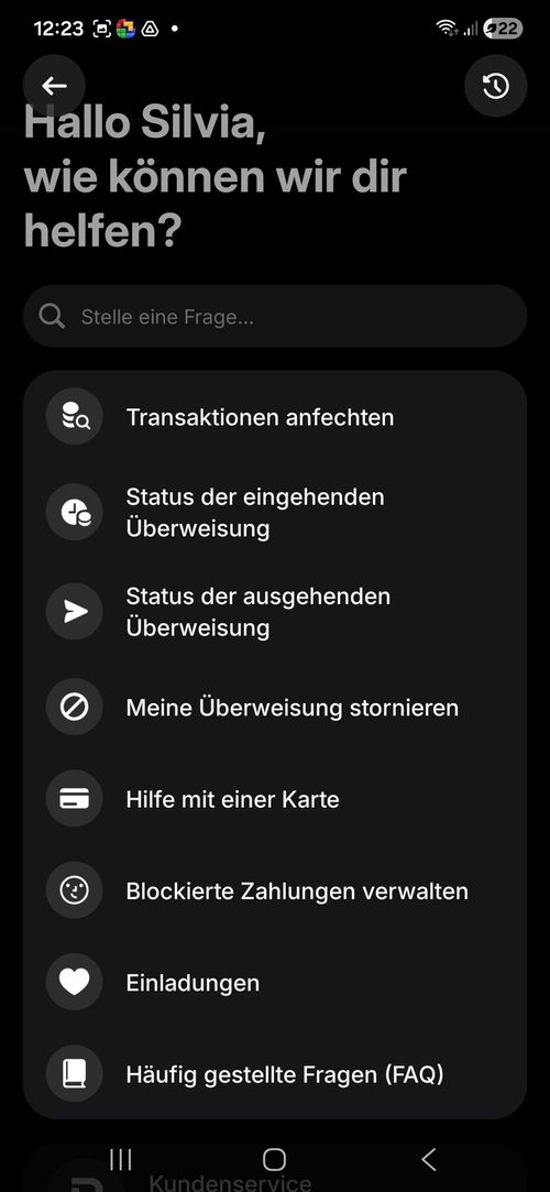 Kundenservice bei Revolut