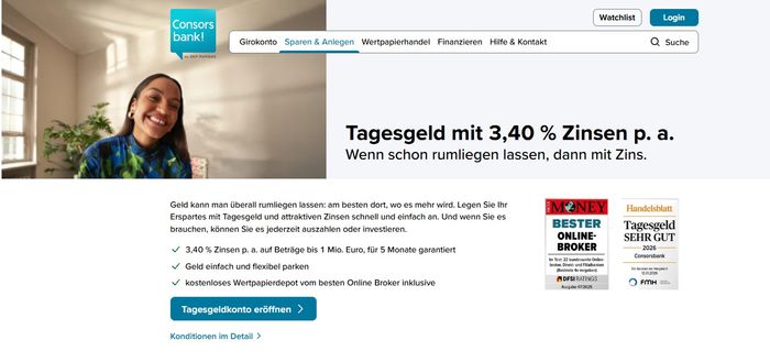 Das Tagesgeld der Consorsbank