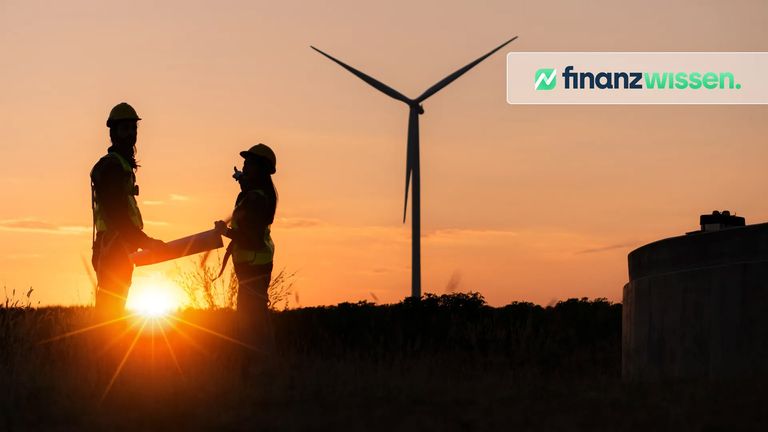 Ingenieure arbeiten mit Windenergie