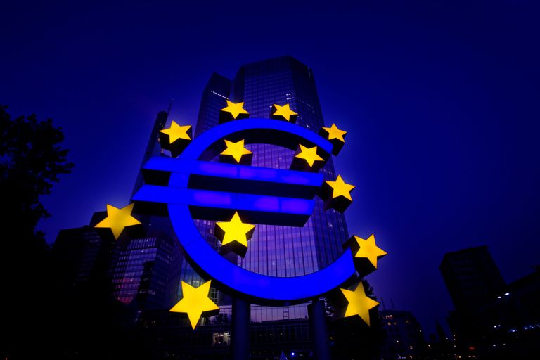 uro Sign, Frankfurt, European Central Bank, Frankfurt - Main, Hesse, Germany