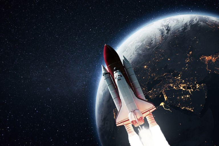 Rakete im Weltall
