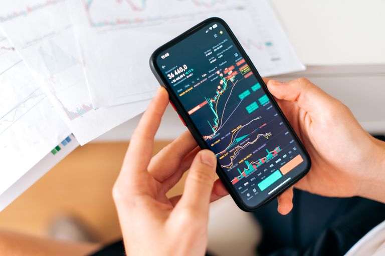 Aktien App auf dem Handy