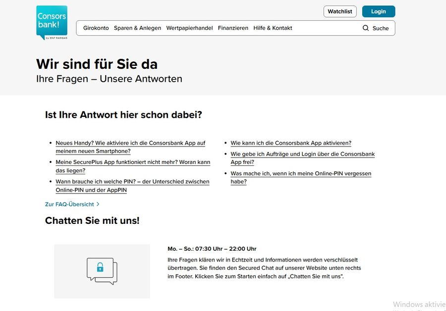 Der Kundenservice der Consorsbank
