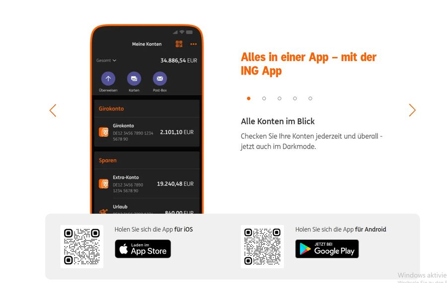 Die Banking-App zum ING-Girokonto